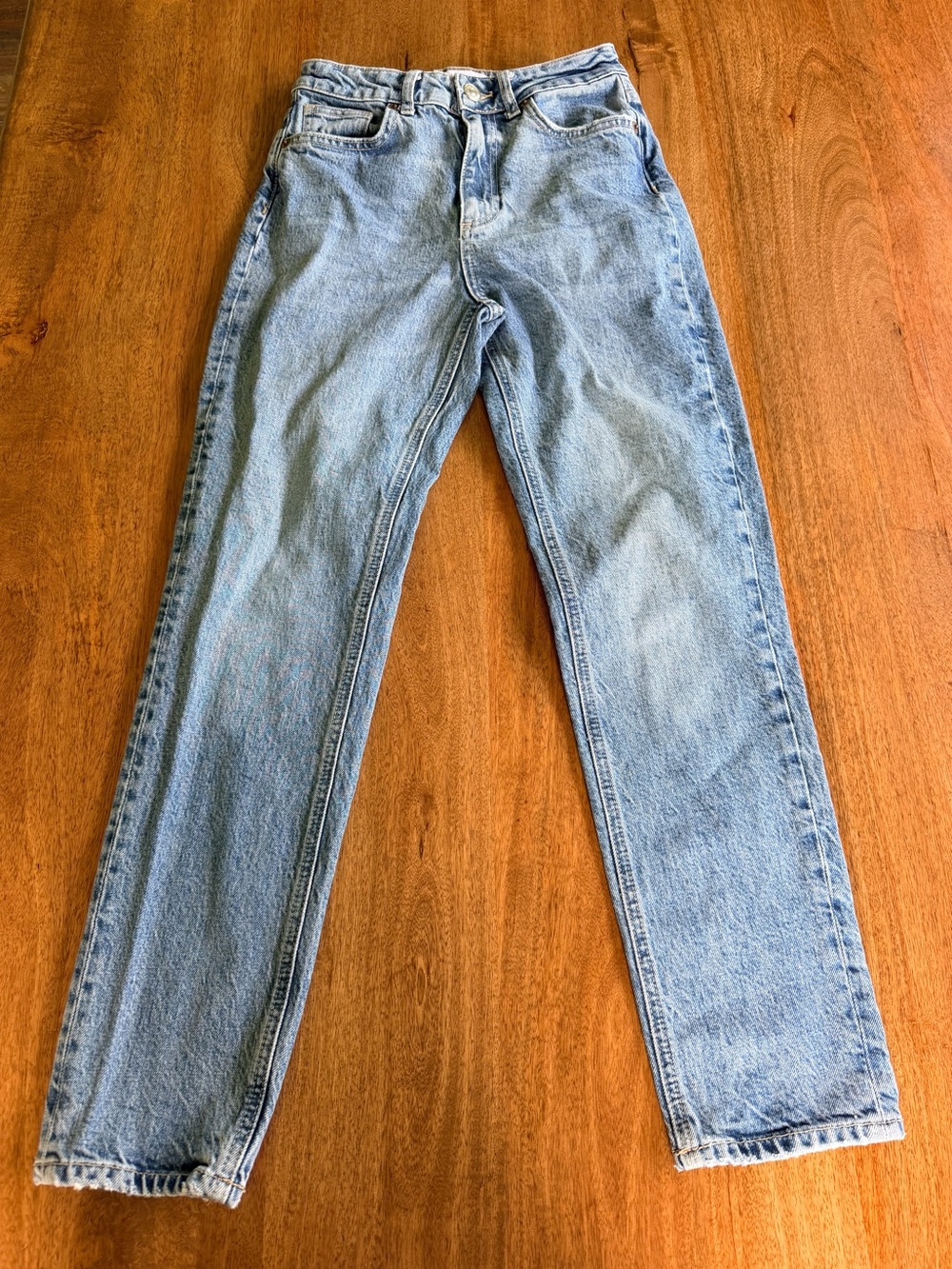 Zara light blue straight-leg jeans